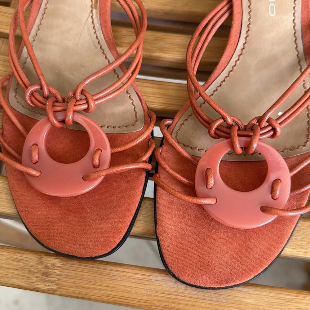 Bandolino Orange Kitten Heel Sandals - Picture 5 of 5